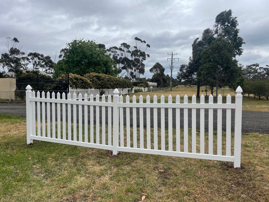 PVC Picket Fence- Inline Post & Gothic Cap Only