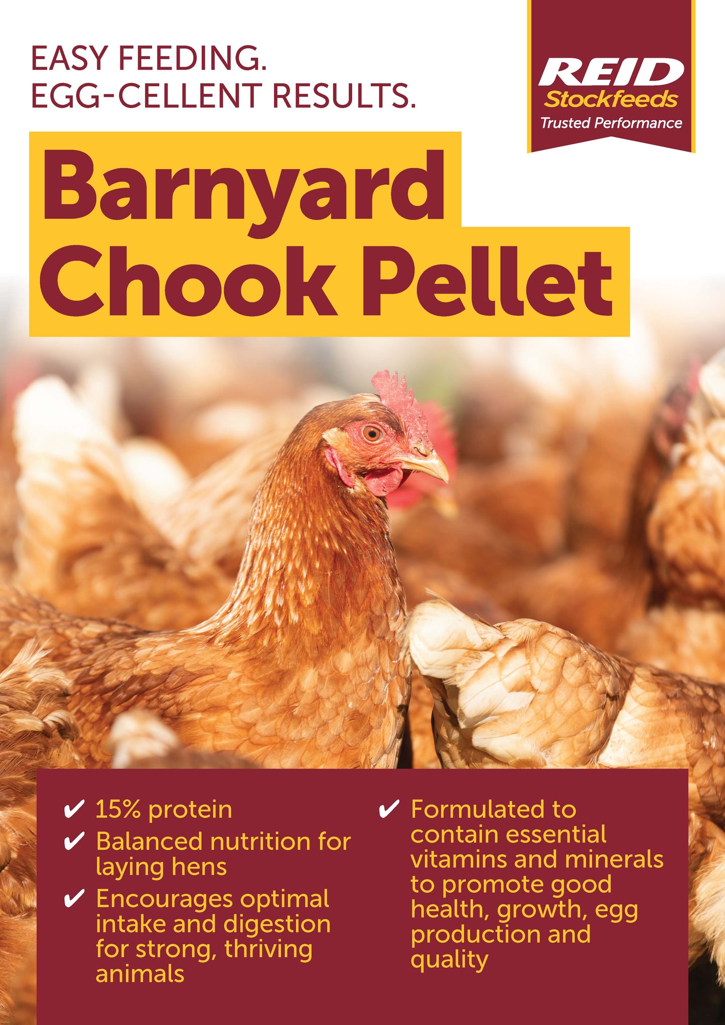 Barnyard Chook Pellet, Reid stockfeed, 20kg