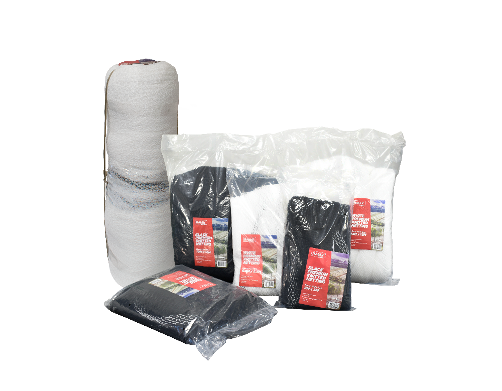 Knitted Anti-Bird Netting Black or White 10m x 10m
