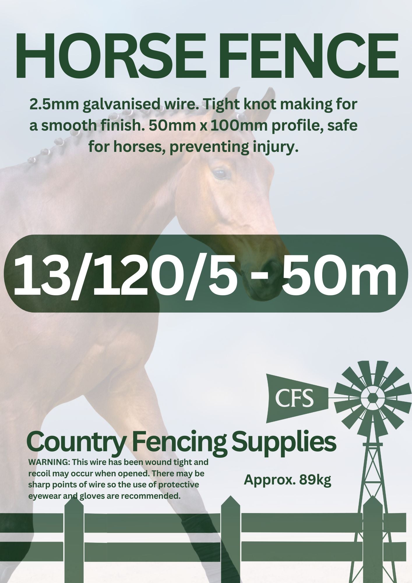 Horse Fence 13/120/5 50m CFS