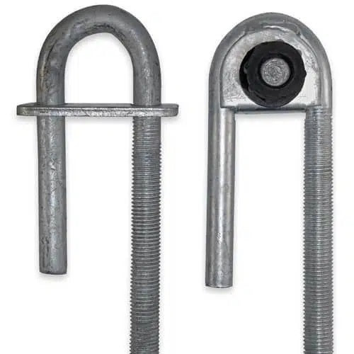 Bolt Through Lo-Loc Timber Post Hinge Set 400mm