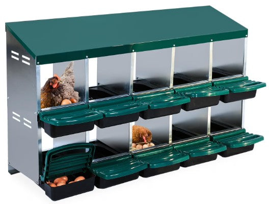 Rolla Away Egg, 10 Hole Nesting Box, without legs