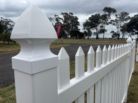 PVC Picket Fence - End Post & Gothic Cap Only