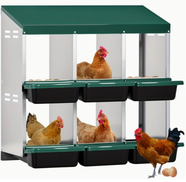 Rolla Away Egg, 6 Hole Nesting Box, without legs