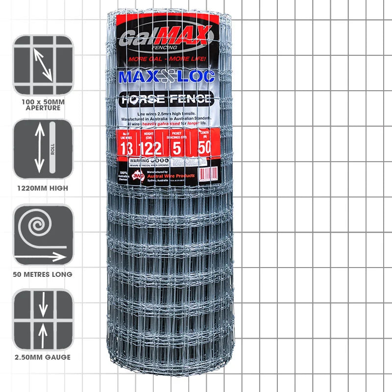 Galmax Maxloc Horse Fence 13/122/5 50m