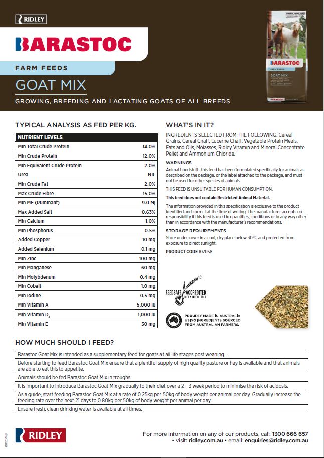 Barastoc Goat Mix 20kg