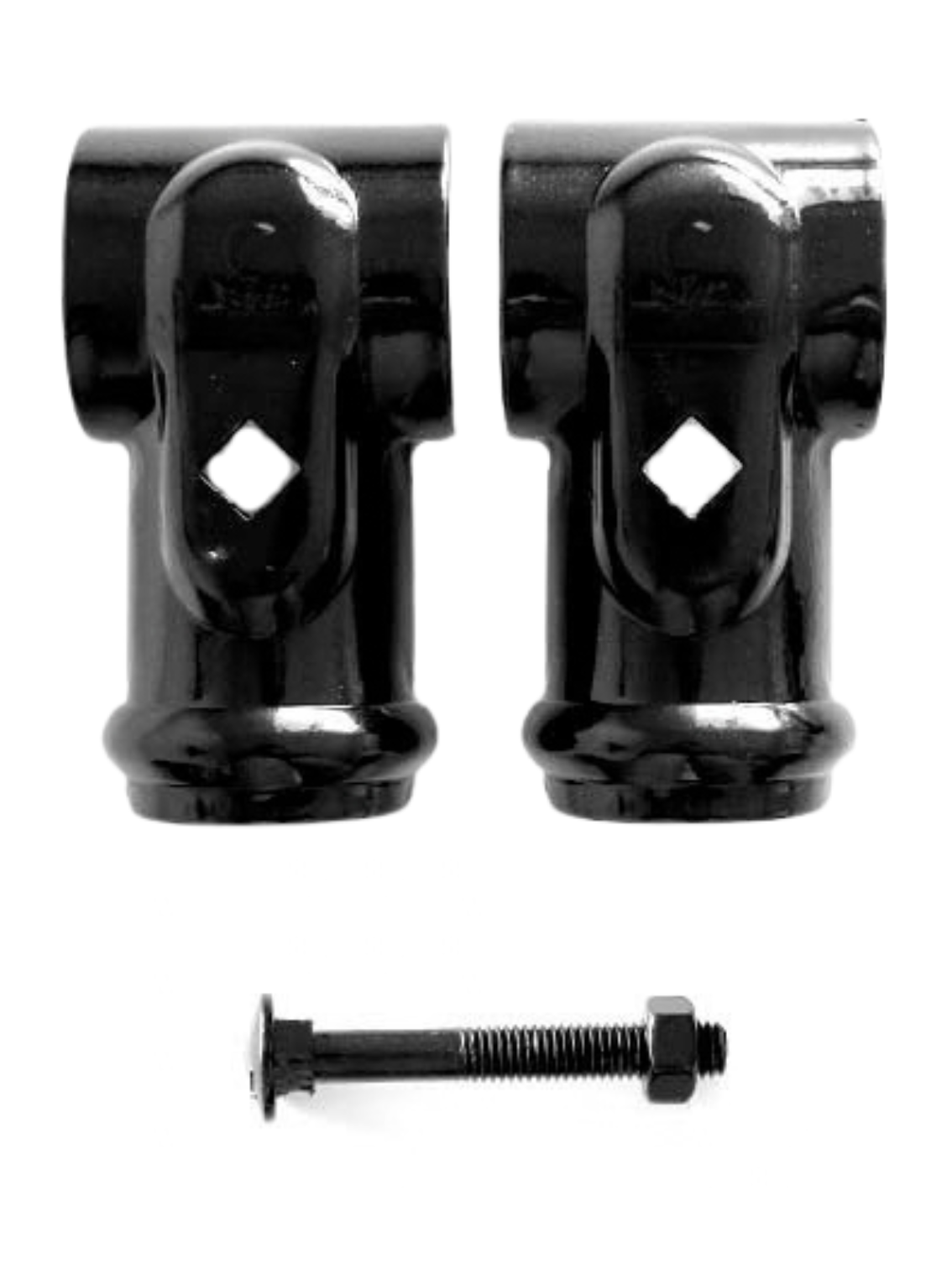 Tee4040 Powder Coated Black, Steel Pipe Clamp T4040PCB