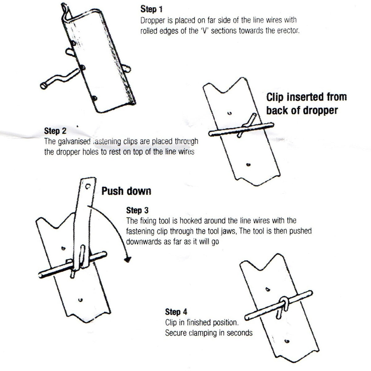 Steel Fence Droppers - 107cm, Inc. Clips - 25pk