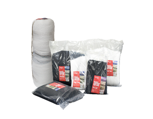 Knitted Anti-Bird Netting Black or White 10m x 10m