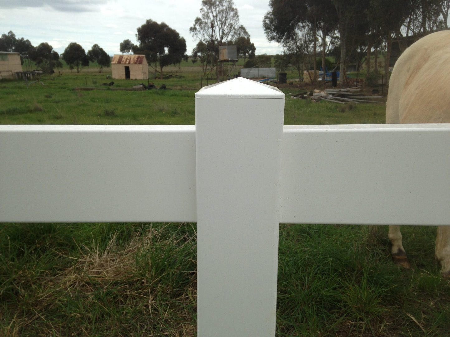 PVC Rural Fence - Corner Post & Cap