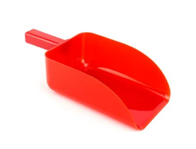 Open Feed Scoop with handle, red