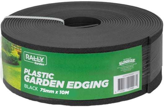 Garden Edging, Plastic, Black, 150mm x 10m