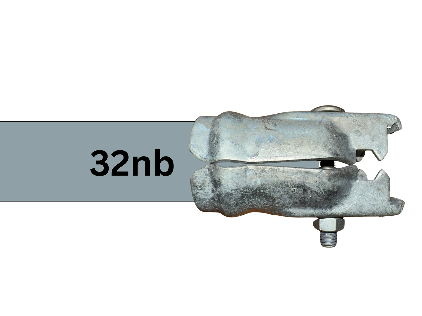 VFB32 Galvanised Steel Pipe Clamp, Variable Fitting Butt 32nb
