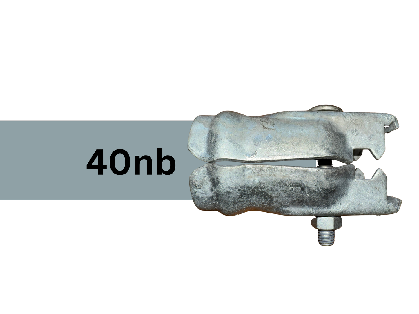 VFB40 Galvanised Steel Pipe Clamp, Variable Fitting Butt 40nb