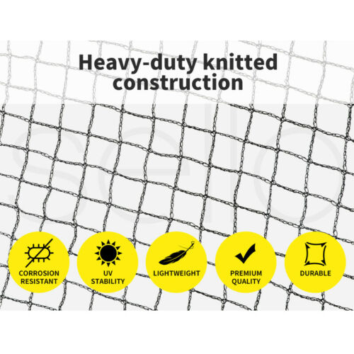 Bird Netting 5m x 100m, 15mm Diamond, Black, Knitted